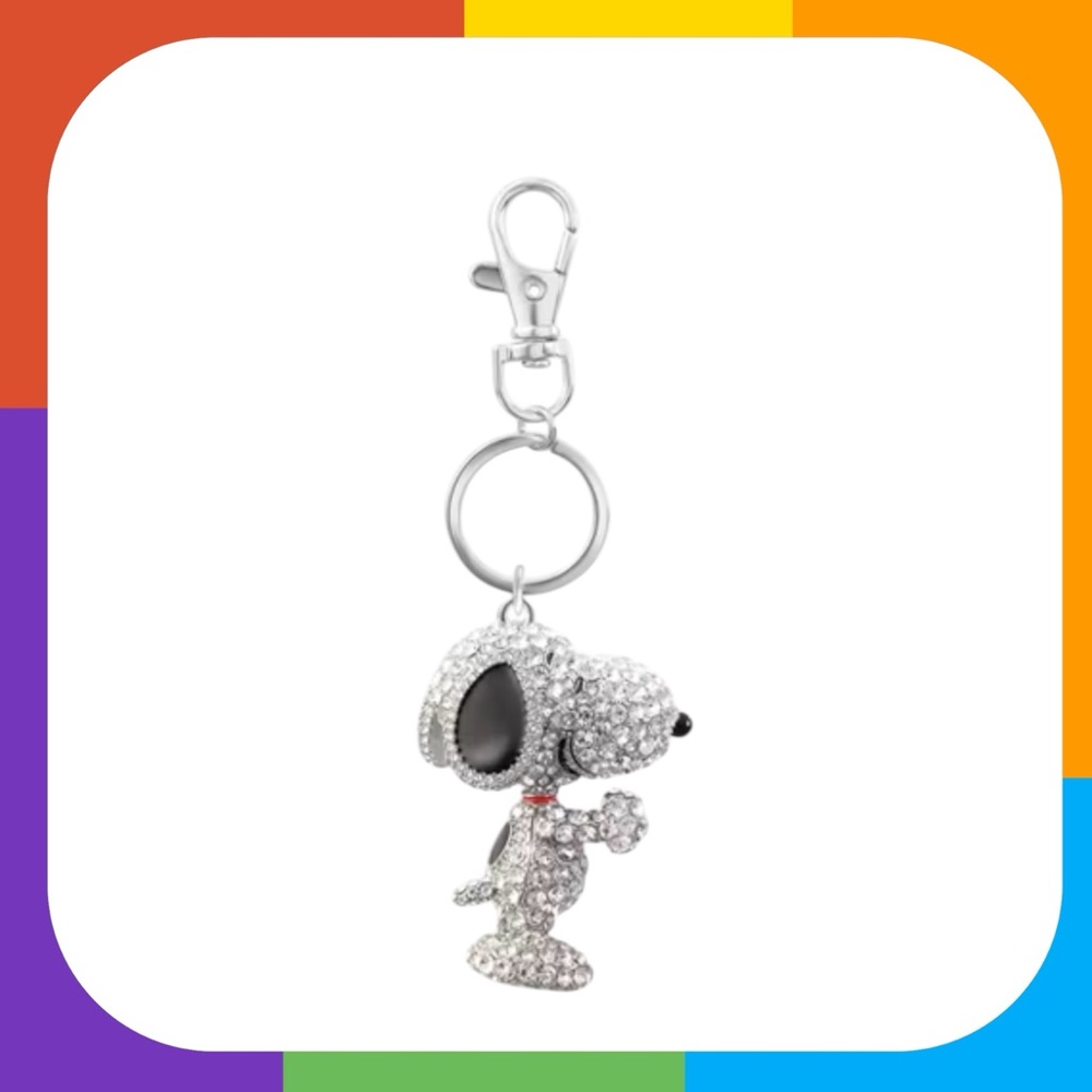 Peanuts Snoopy Pave 3D Bling Keychain - Bag Charm NIB  Collectible